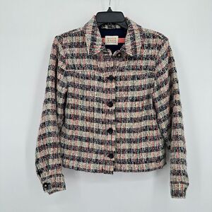 Scotch &‎ Soda Basic Jacket Womens XS Multi Striped Luxury Tweed Travel Workwear